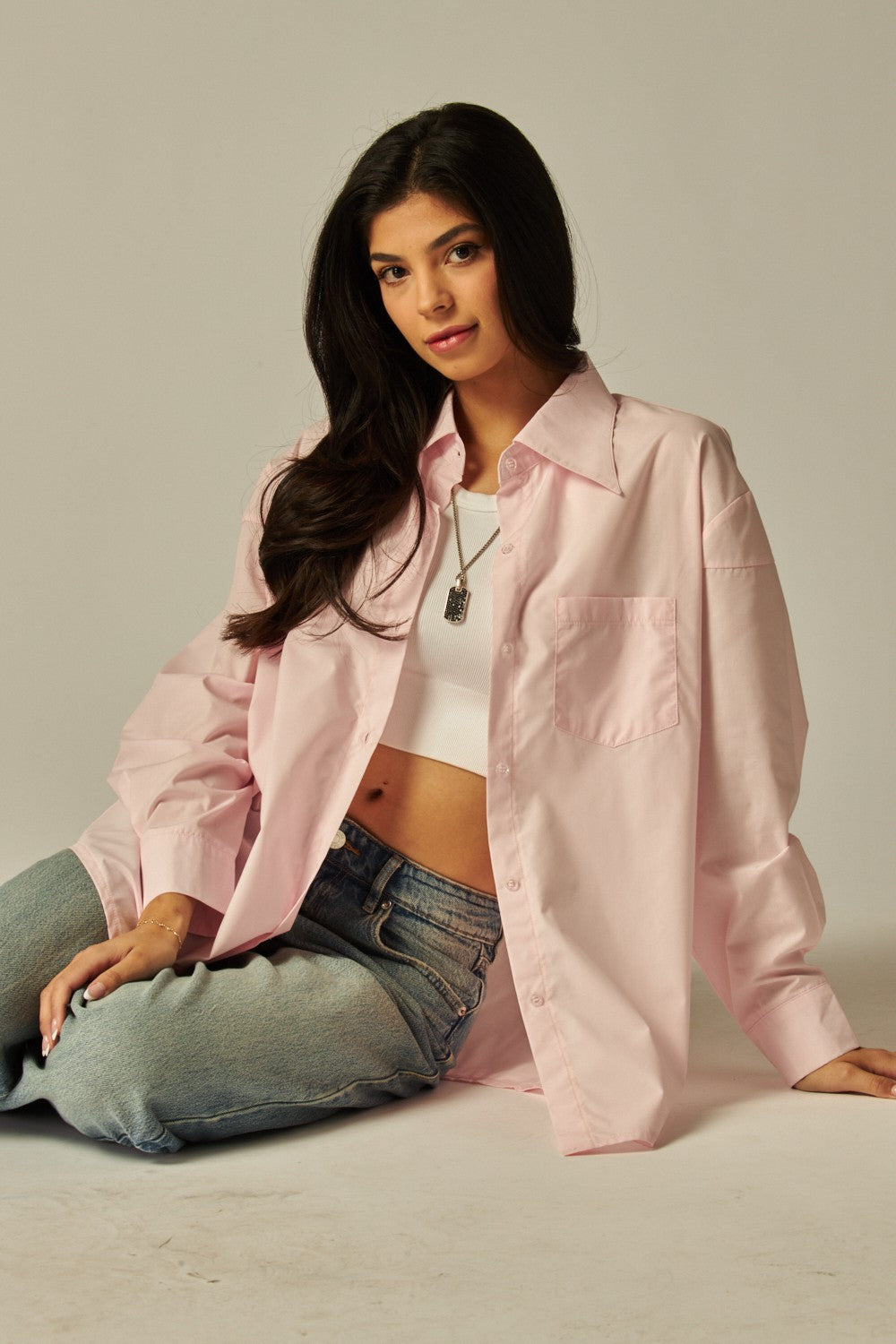 Cotton Oversized Button Down Shirt