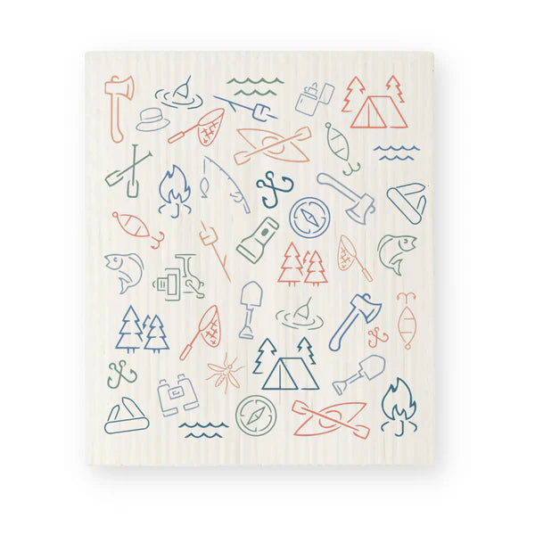 Lake Swedish Dishcloth/ Lake Theme