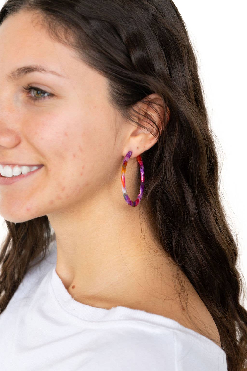 Cameron Hoops - Paradise Pink // Spring, Summer, Earrings, Earrings