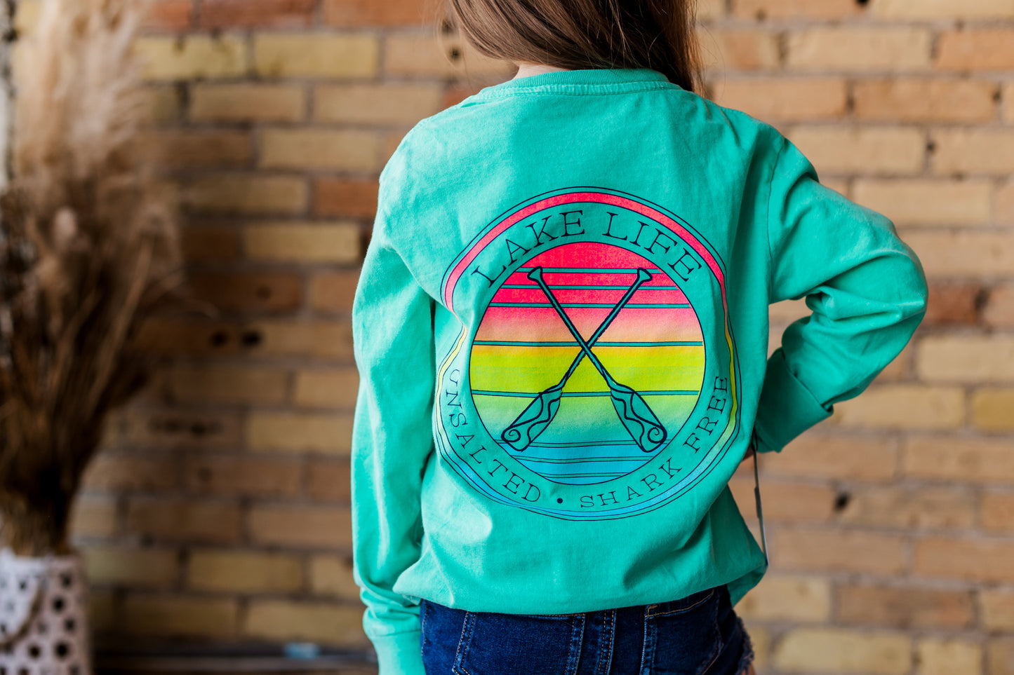 Youth Lake Life Unsalted & Shark Free Long Sleeve Tee