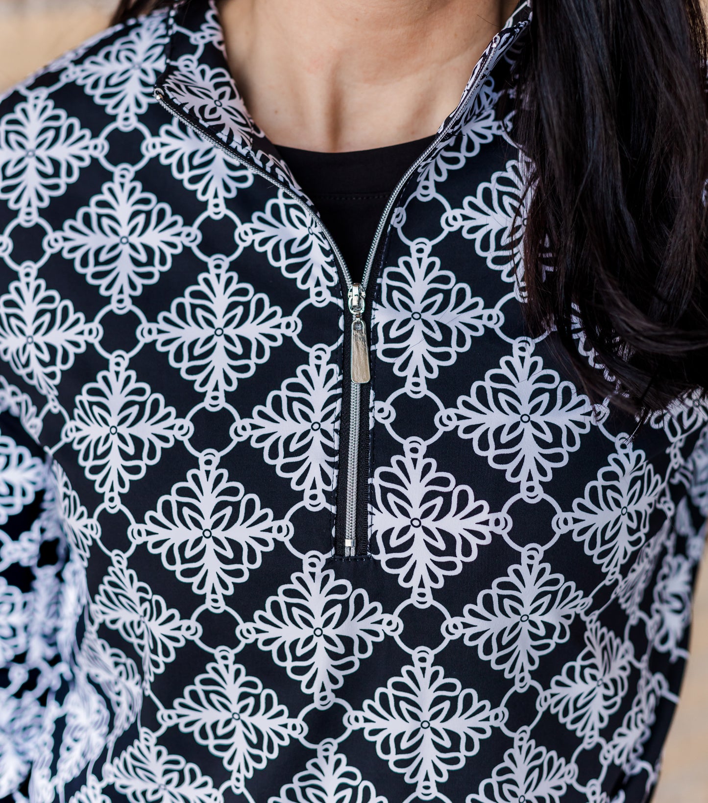 Lulu B- High Neck Zip Pull Over