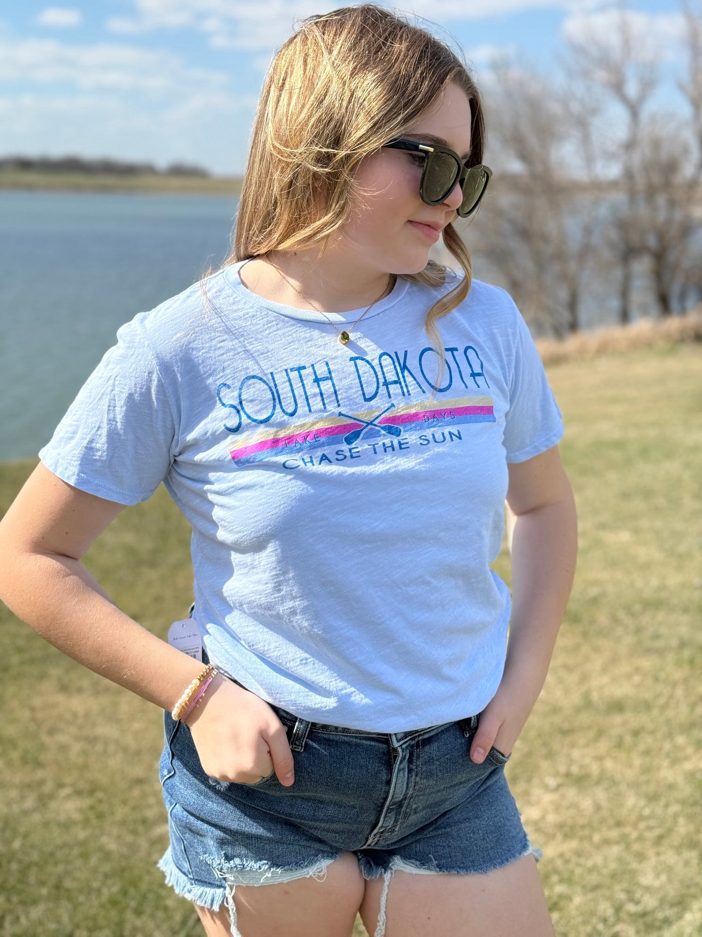 Custom South Dakota Tee - Powder Blue