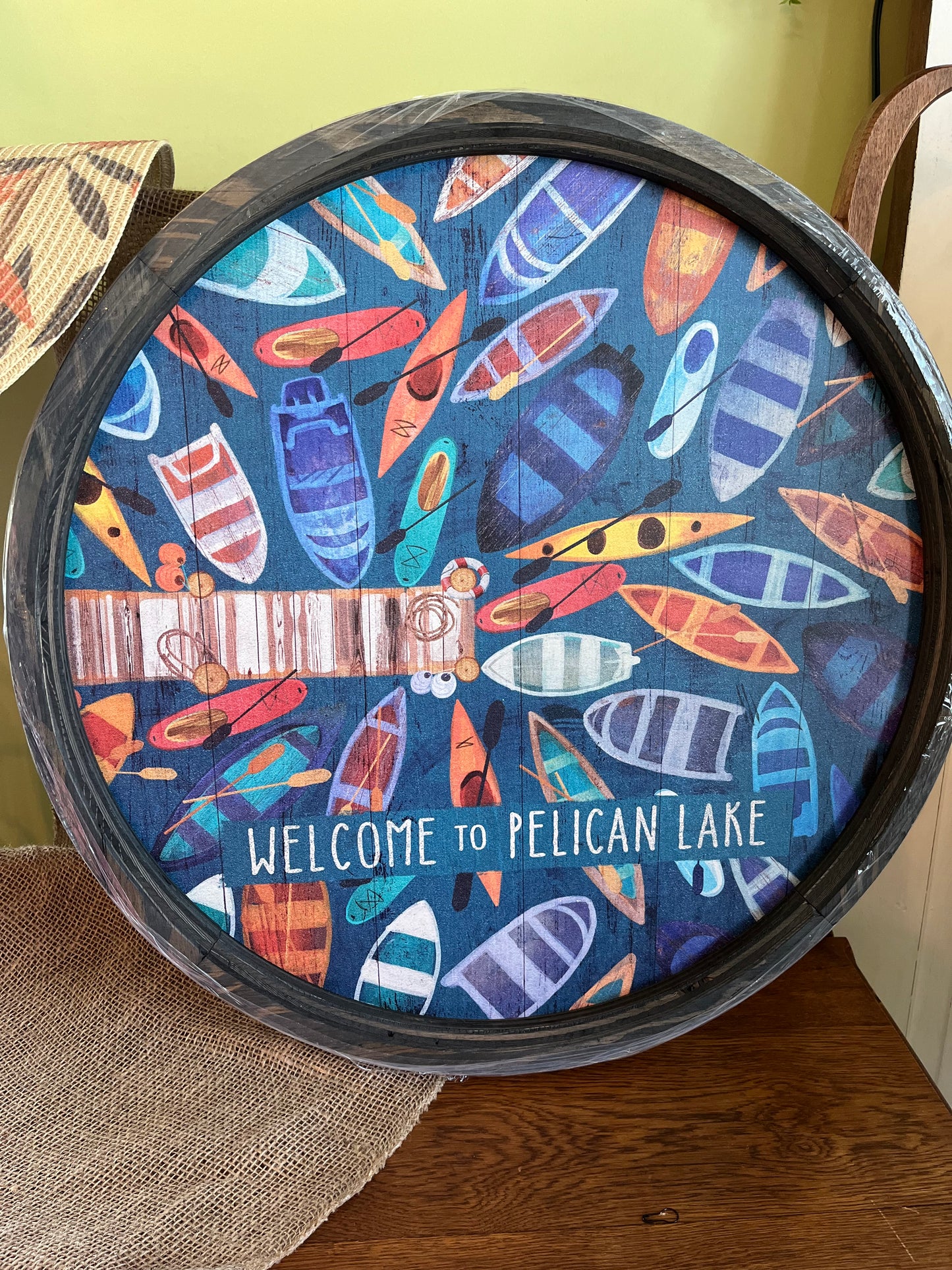 Welcome to Pelican Lake Barrel Sign