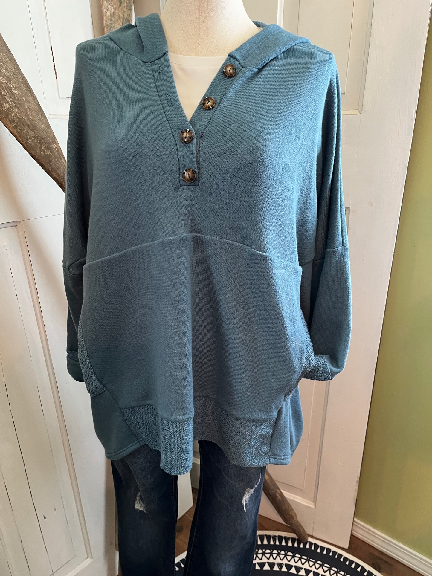 Hooded Top with Kangaroo Pockets