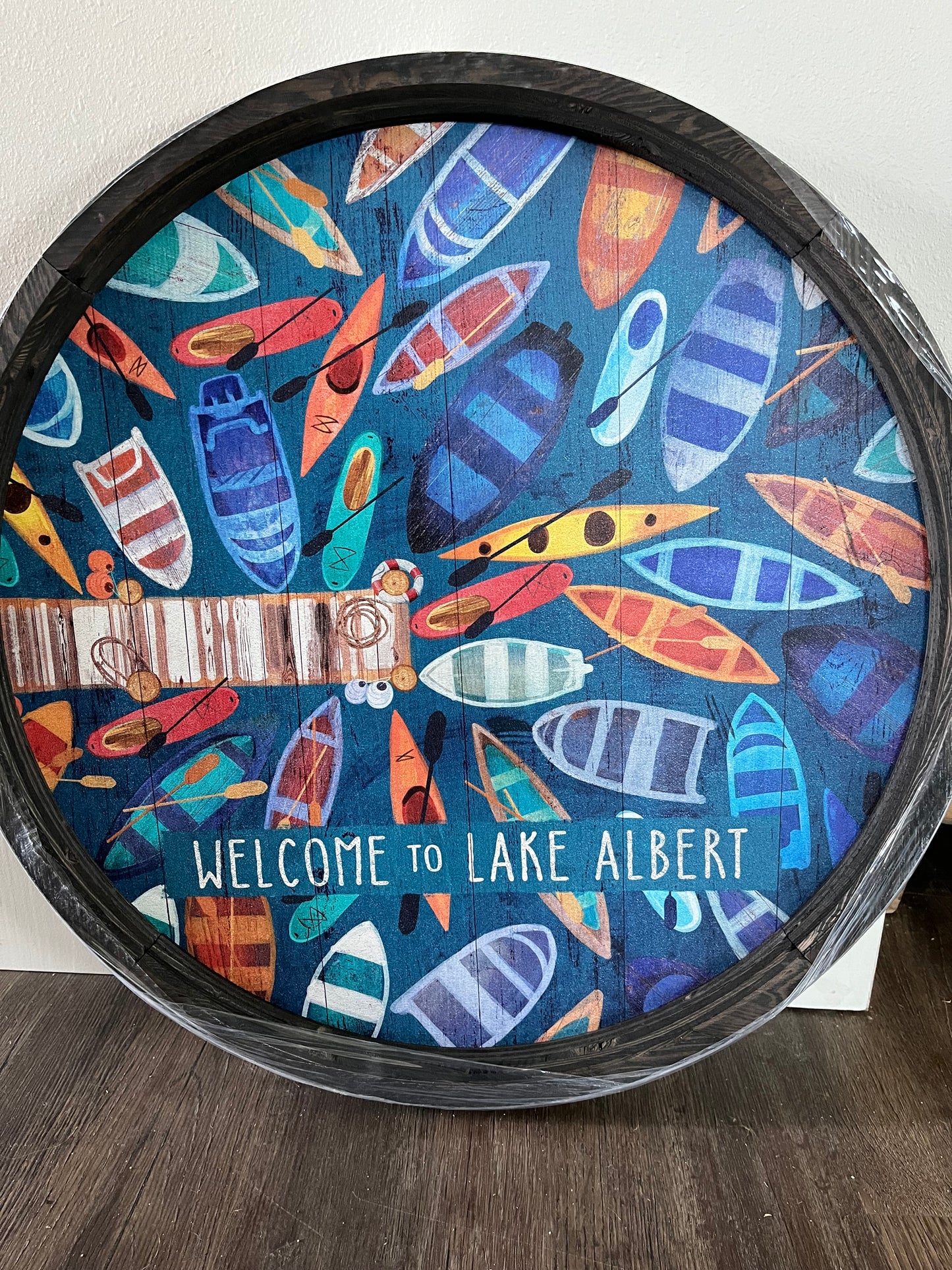 Welcome To Lake Albert Barrel Sign