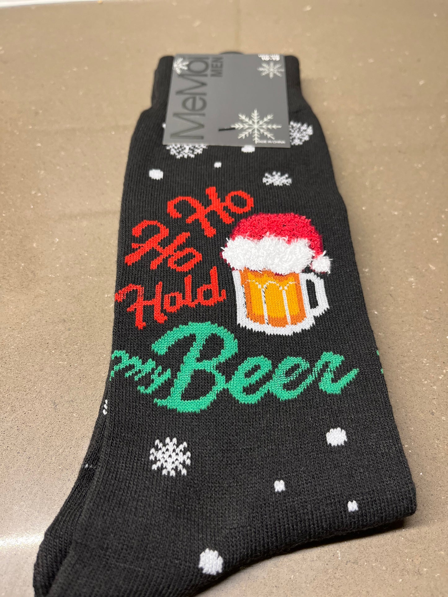 Men's Ho Ho Hold My Beer Holiday Crew Socks/Black