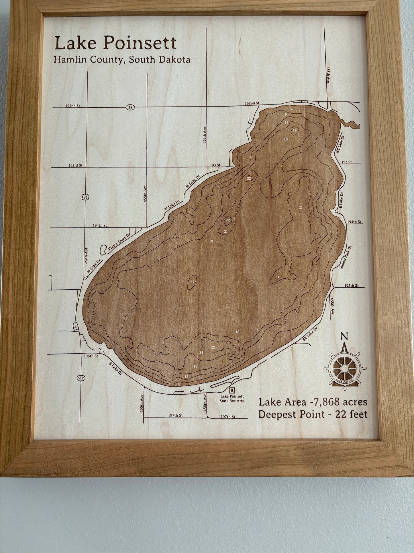 Custom Vintage Etched Chart Frame Art-11x14