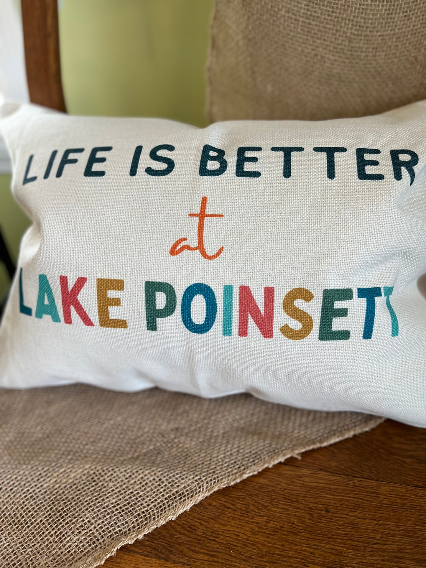 Custom Lumbar Pillows/ Lake Poinsett