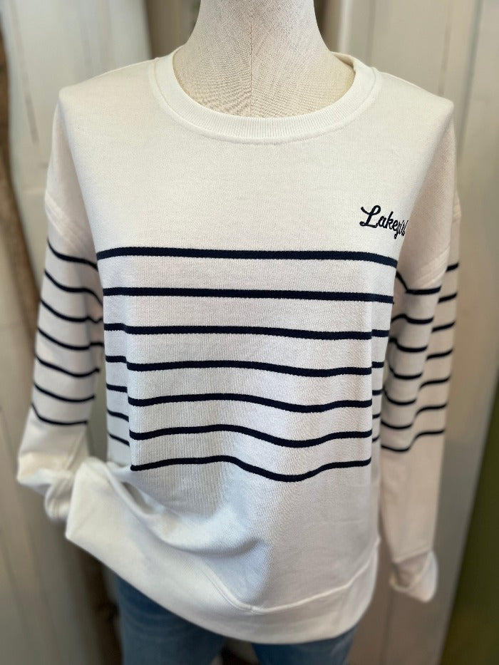 Lake Girl Striped Crew Neck