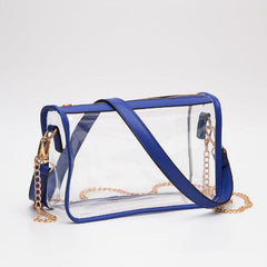 Blue Game Day Stadium Clear Rectangle Crossbody Bag