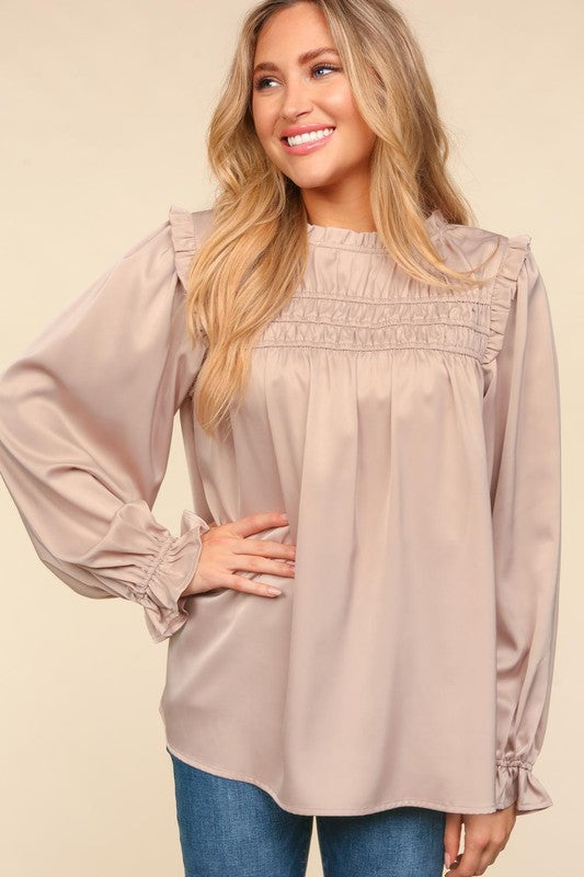 Women's Long Sleeve High Neck Blouse