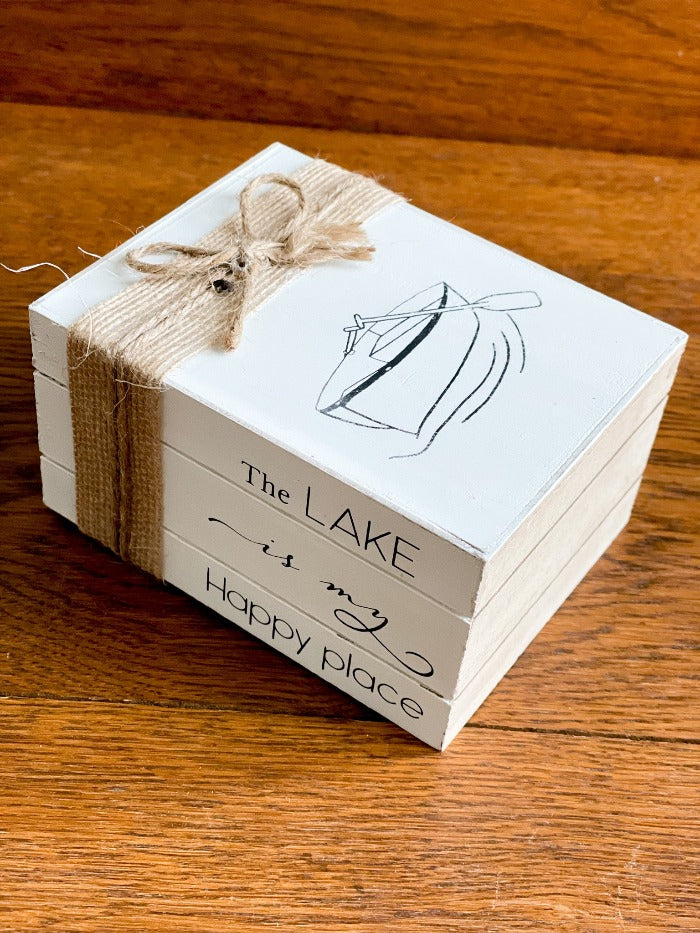 Lake Themed - Stacked Books Decor
