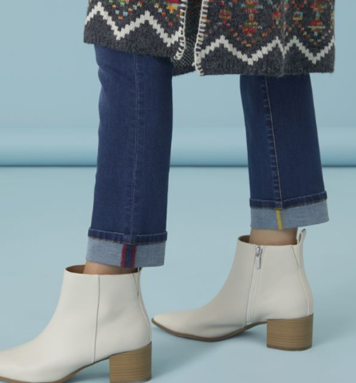 OMG Zoey Zip Straight Leg Cuffed Jeans