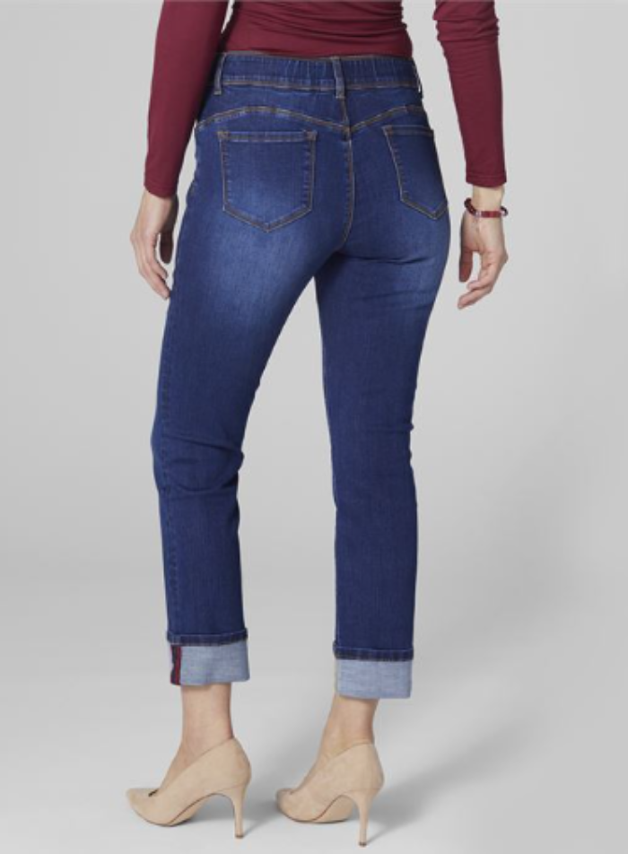 OMG Zoey Zip Straight Leg Cuffed Jeans