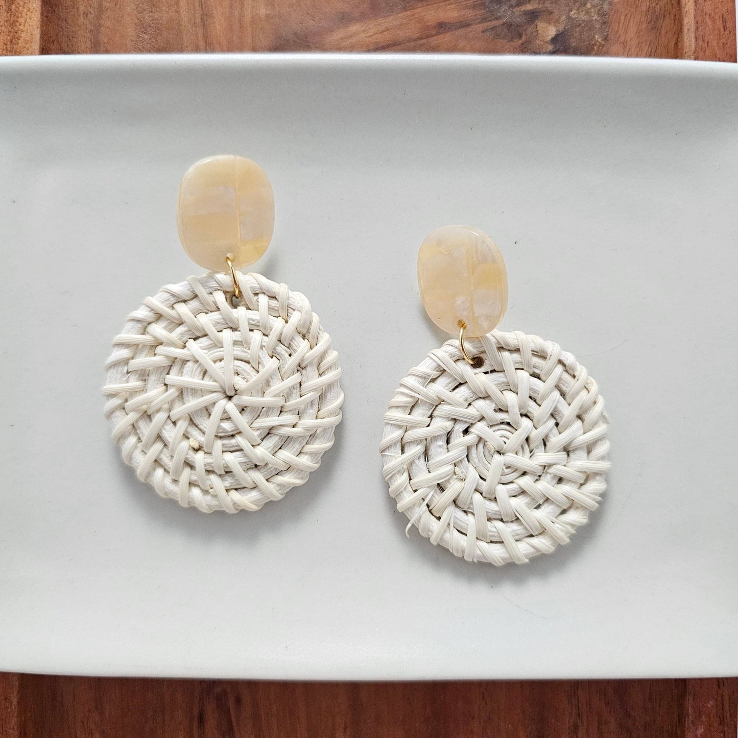 Dominica Earrings - Light Rattan // Spring, Summer, Resort