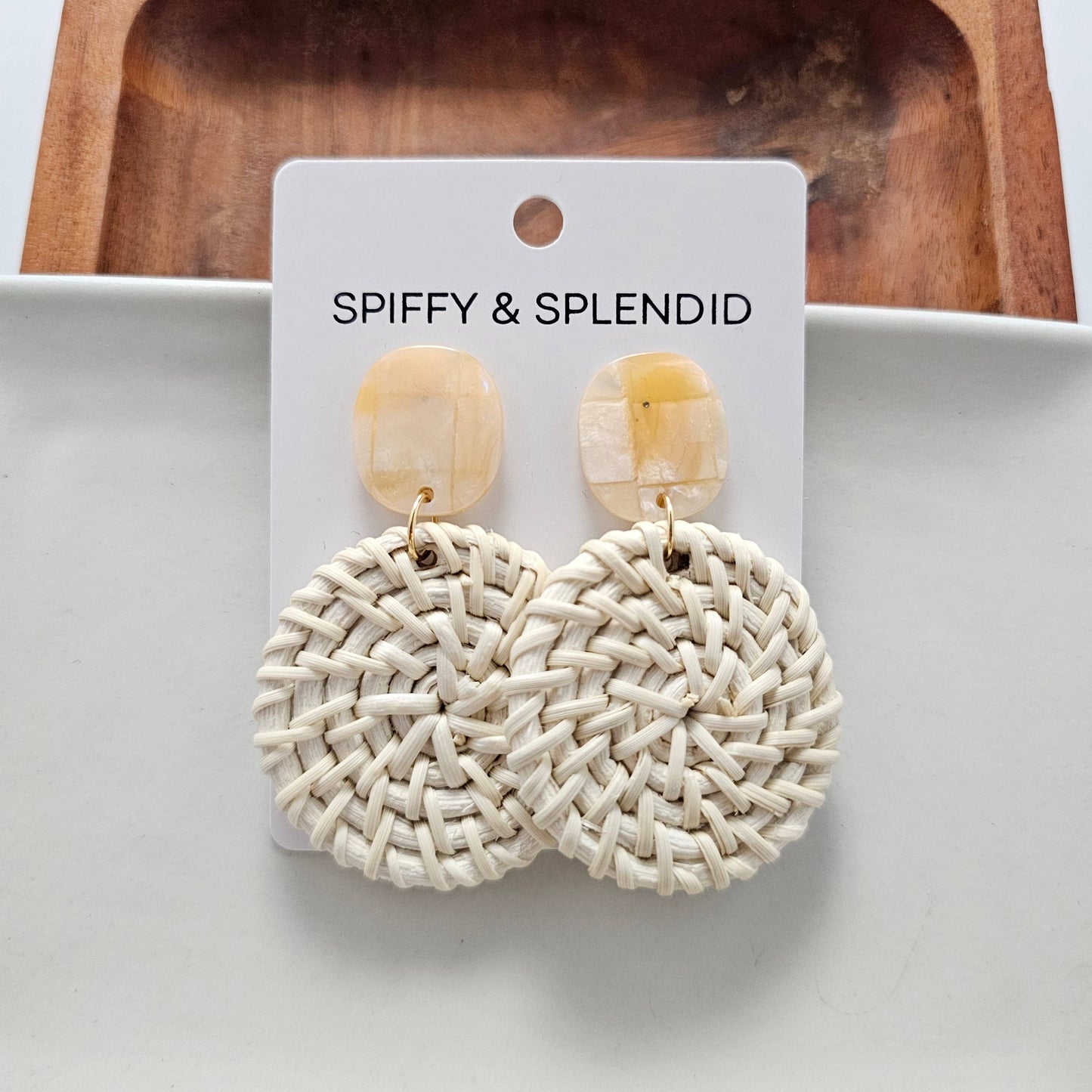 Dominica Earrings - Light Rattan // Spring, Summer, Resort