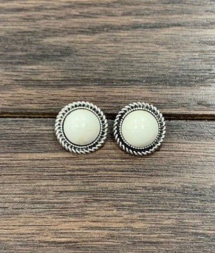 Turquoise White Stud Earrings