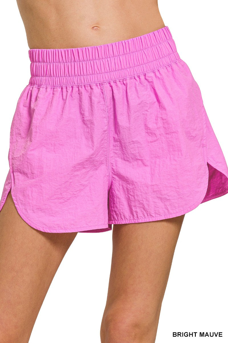 Windbreaker Smocked Waistband Running Shorts