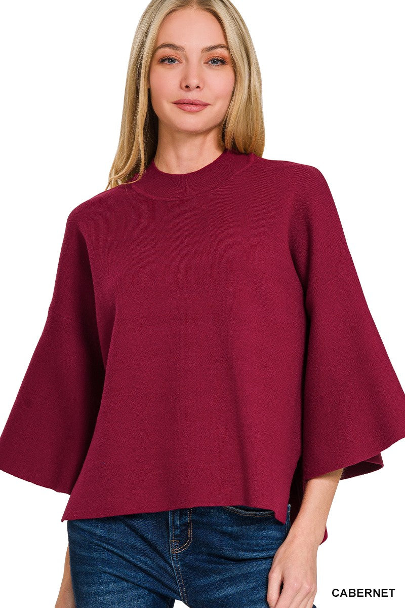 Viscose Bell Sleeve Sweater