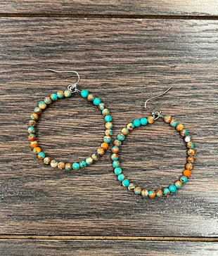 Gemstone Hoop Earrings