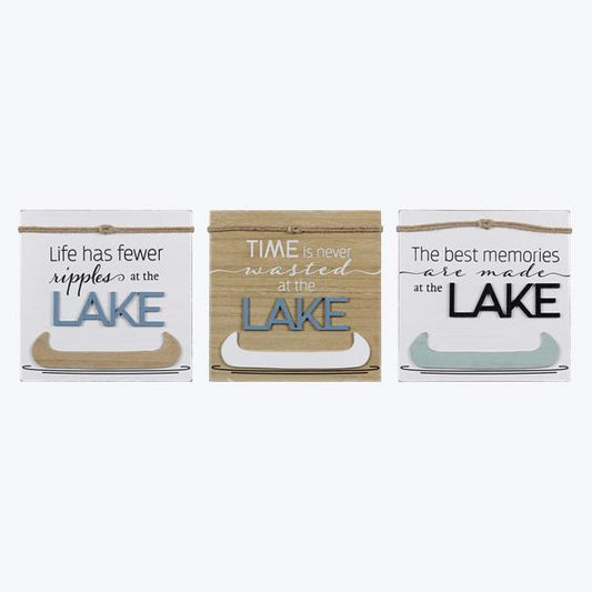 Wood Tabletop Lake Sign