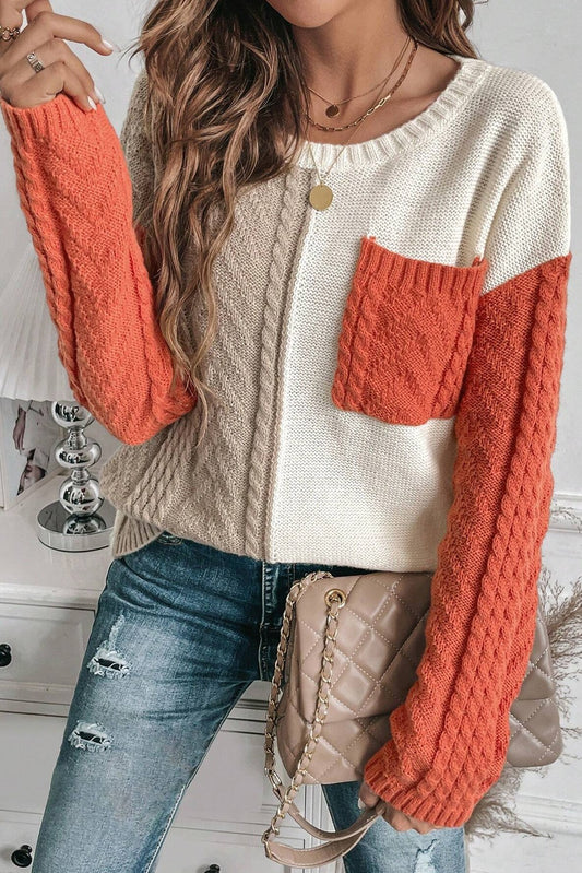 Patched Pocket Sweater