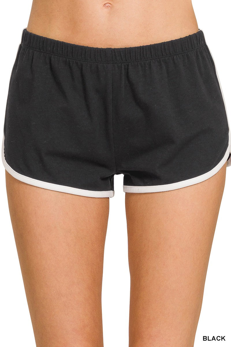 Elastic Waistband Dolphin Shorts