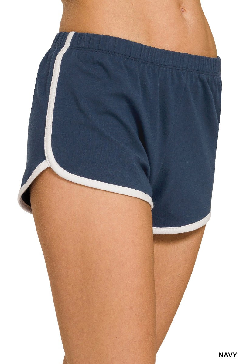 Elastic Waistband Dolphin Shorts