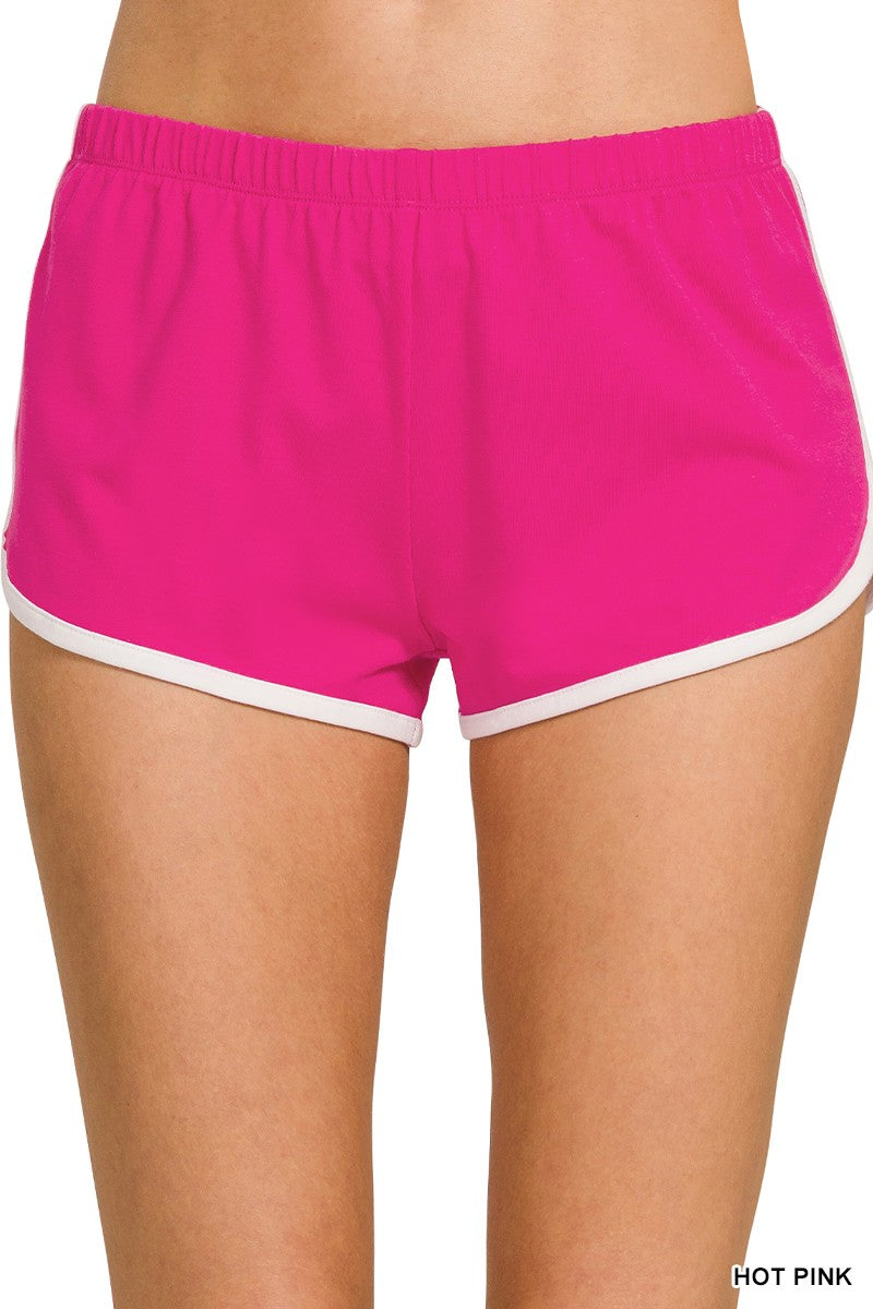 Elastic Waistband Dolphin Shorts
