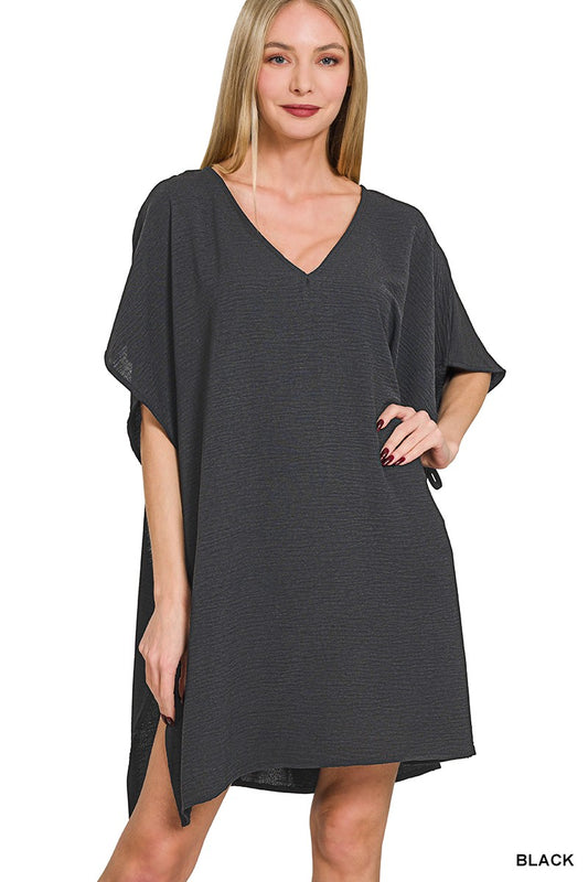 WOVEN AIR FLOW TIE SIDE COVER UP/ BLACK