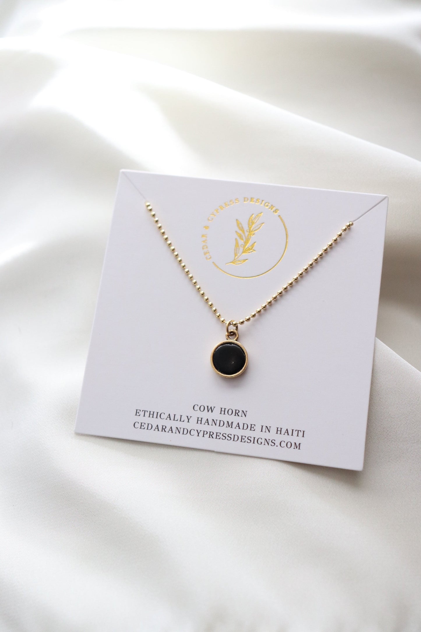 Angie Necklace Gold Horn, Waterproof