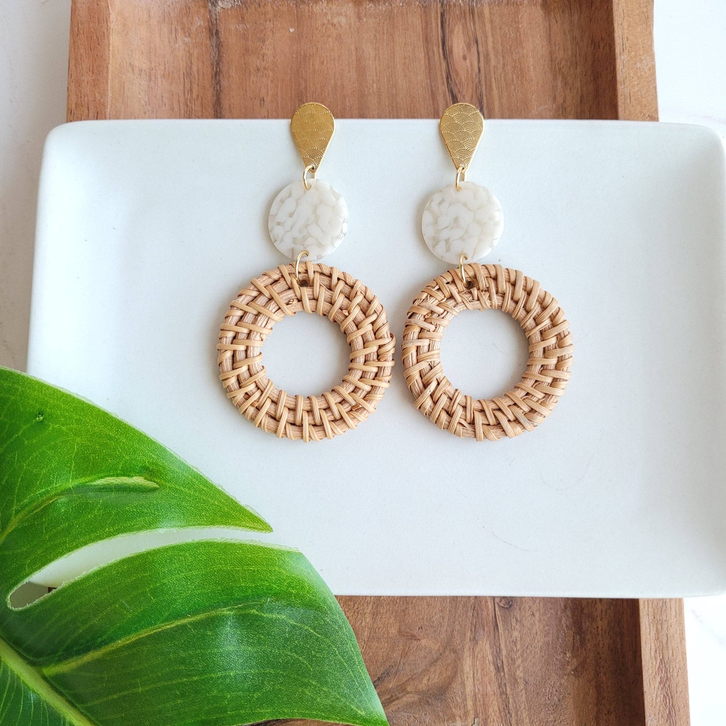 Lana Earrings - Dark Rattan // Spring, Summer, Coastal