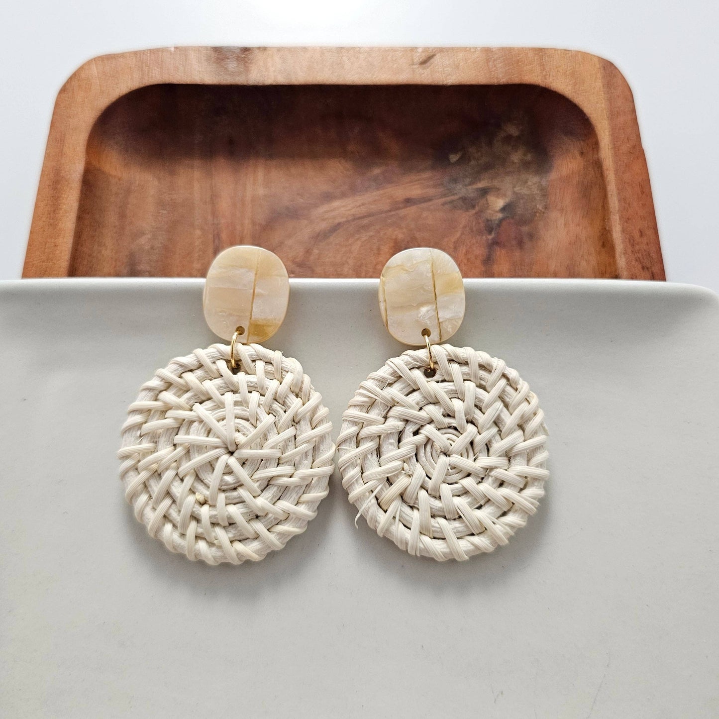 Dominica Earrings - Light Rattan // Spring, Summer, Resort