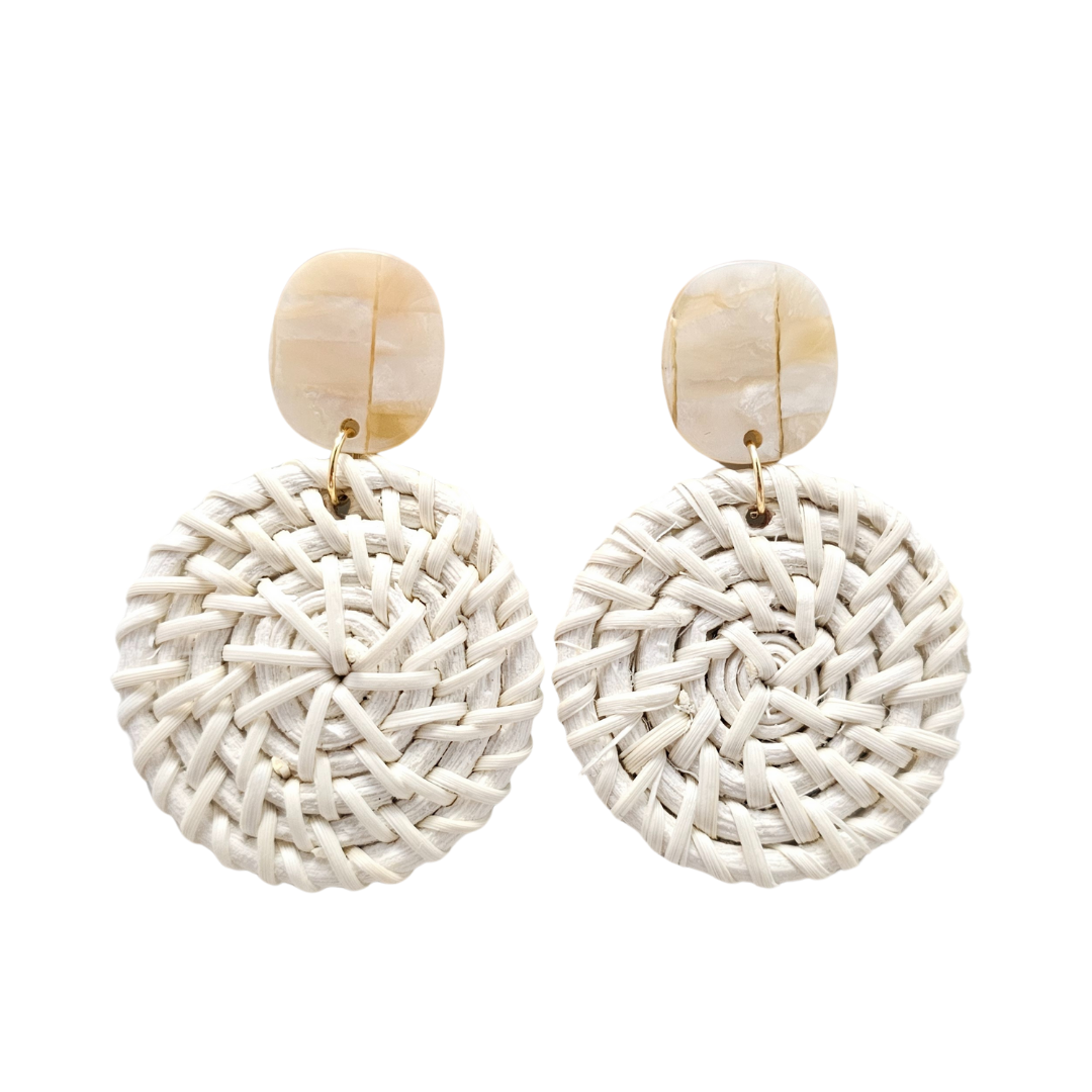 Dominica Earrings - Light Rattan // Spring, Summer, Resort