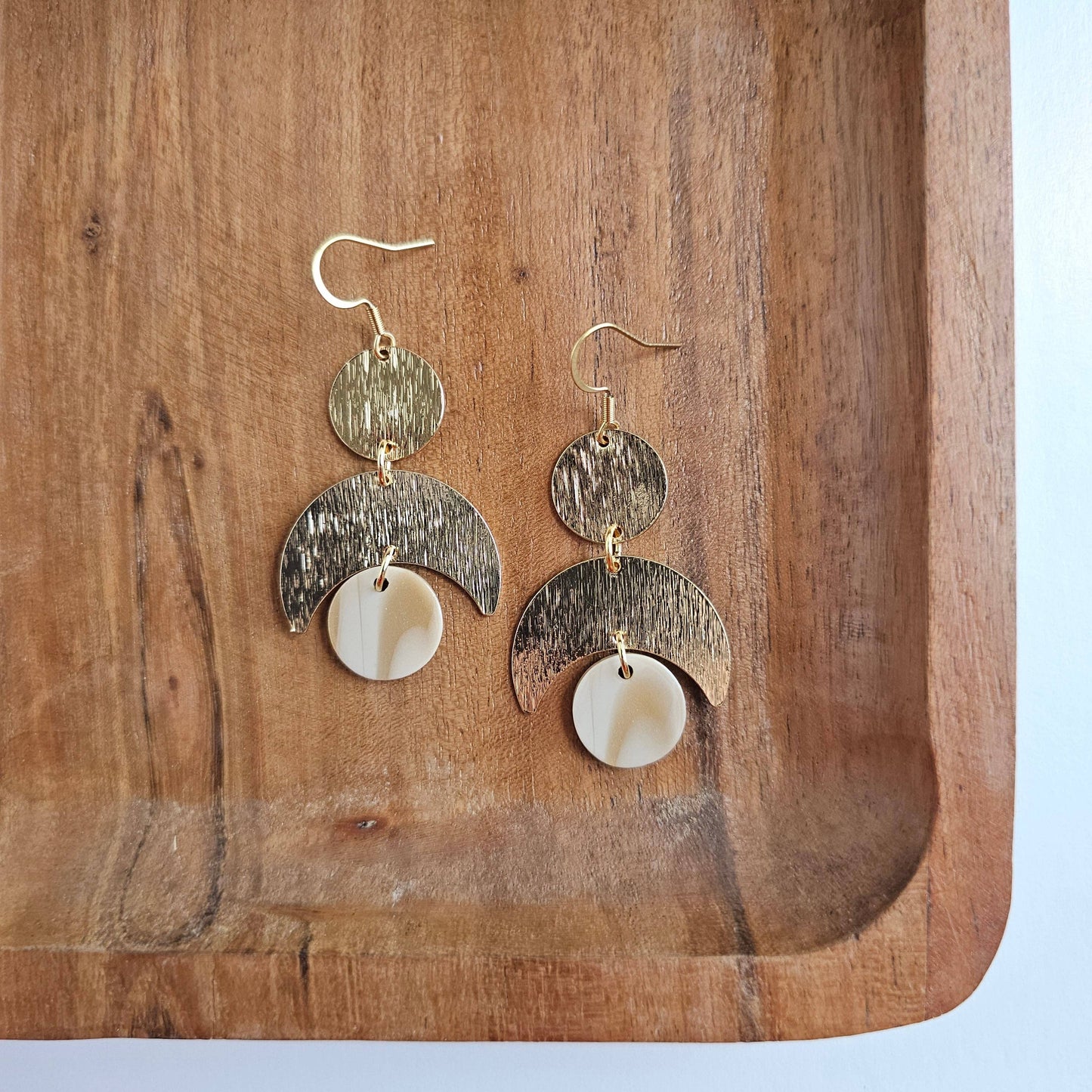 Eclipse Earrings - Golden Ivory // Fall, Moon, Jewelry