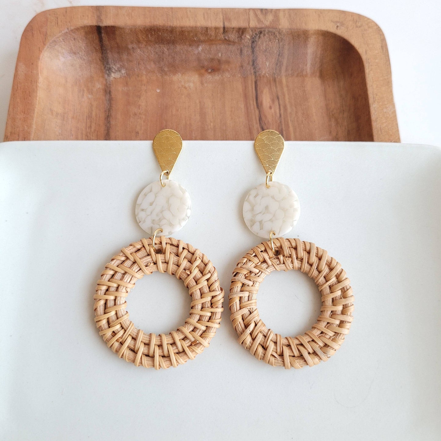 Lana Earrings - Dark Rattan // Spring, Summer, Coastal