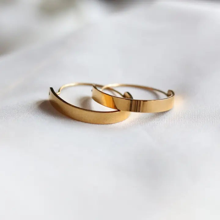 Edge Hoop Earrings - Waterproof