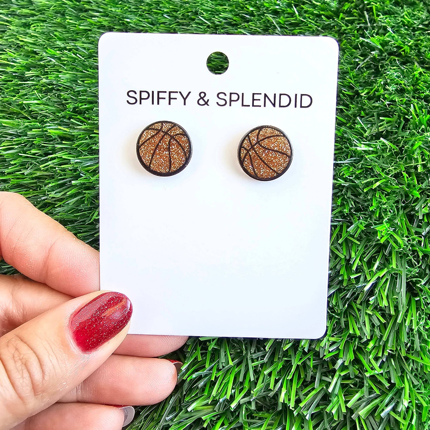 Glitter Basketball Studs // Game Day