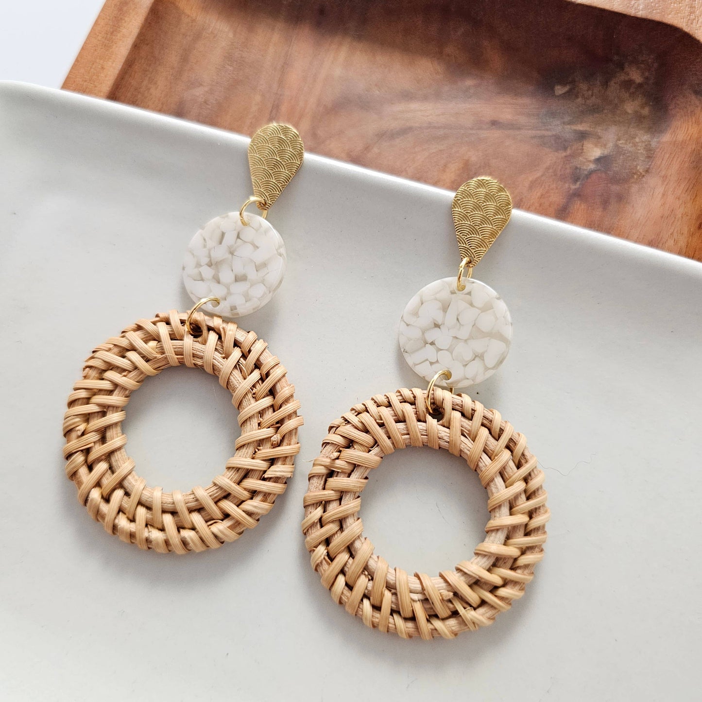 Lana Earrings - Dark Rattan // Spring, Summer, Coastal