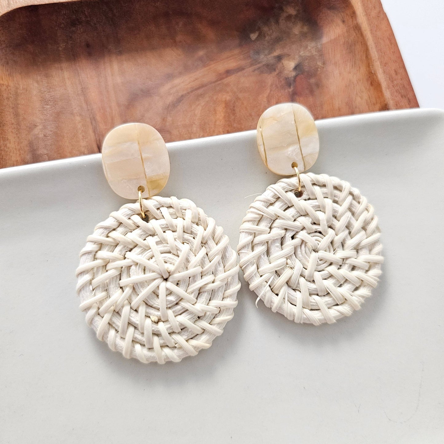 Dominica Earrings - Light Rattan // Spring, Summer, Resort