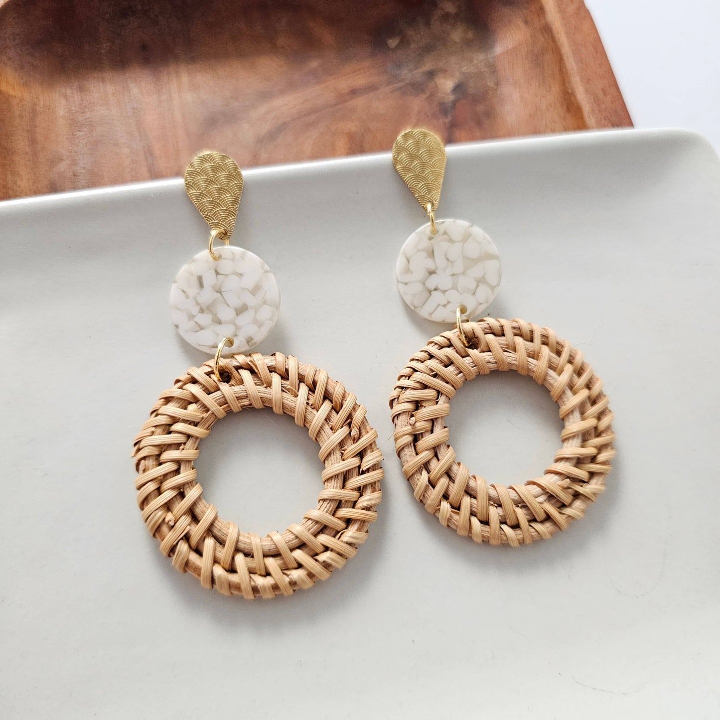 Lana Earrings - Dark Rattan // Spring, Summer, Coastal