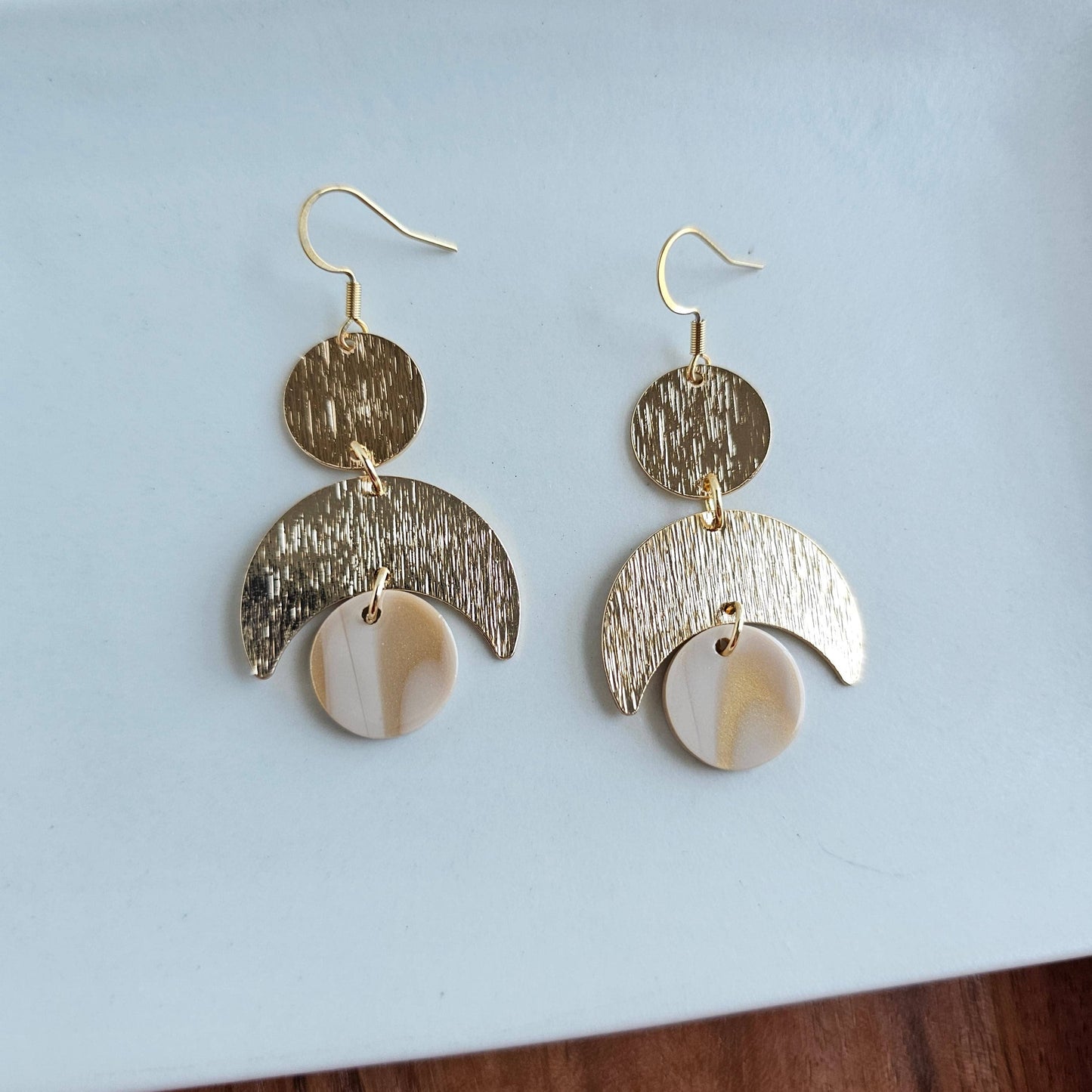 Eclipse Earrings - Golden Ivory // Fall, Moon, Jewelry