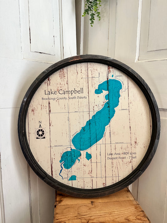 Lake Campbell Barrel Sign