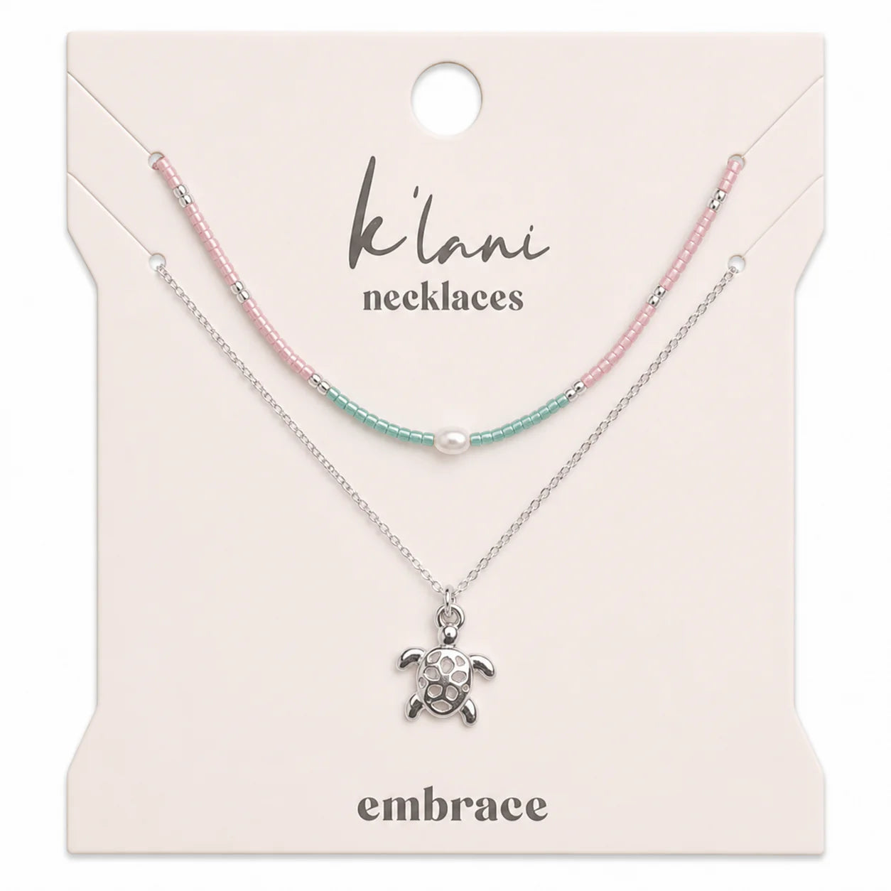 "Embrace" Silver Sea Turtle Necklace Set