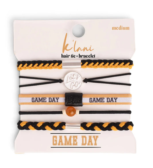 Klani Game Day Black Gold - Hair Tie Bracelet