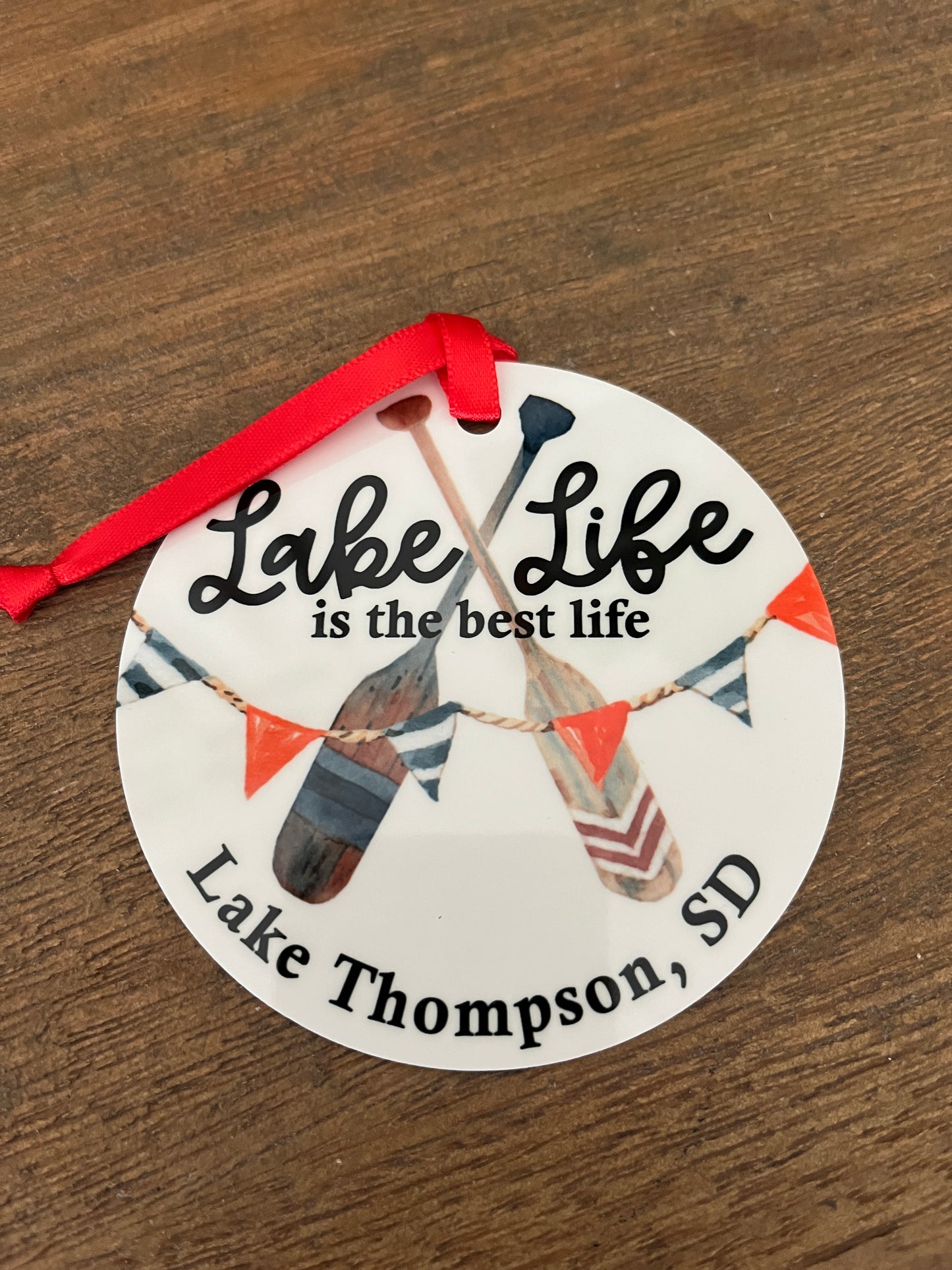 Custom Christmas Ornament - Lake Life Is The Best Life (Oars)