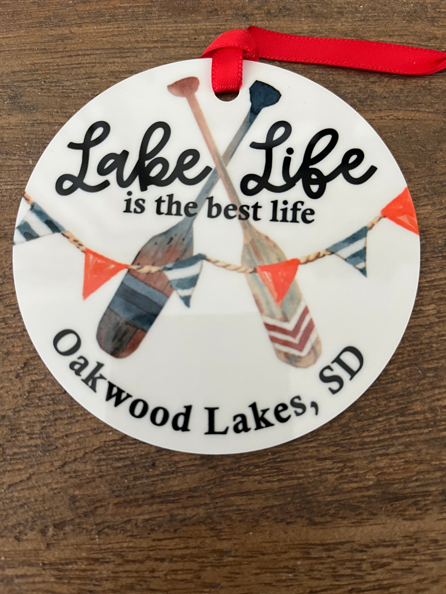 Custom Christmas Ornament - Lake Life Is The Best Life (Oars)