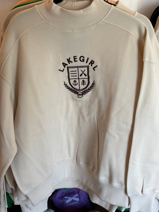 Lake Girl Mock Neck Crew - Ivory