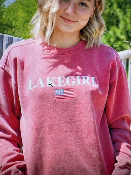 Lakegirl Fleece Crew Ringspun / Nantucket Red