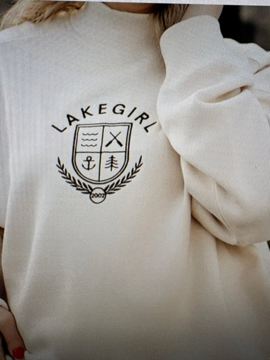 Lake Girl Mock Crew-Ivory